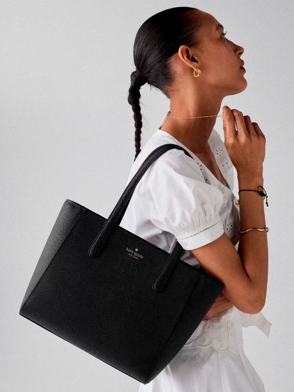 S Kate Spade Gwen Medium Tote Saffiano Black Bag KP070 NWT Purse $359 Retail